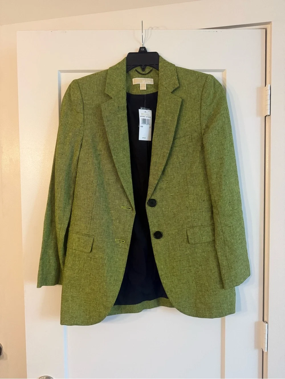 Michael Kors Lime Green Tweed Blazer Jacket